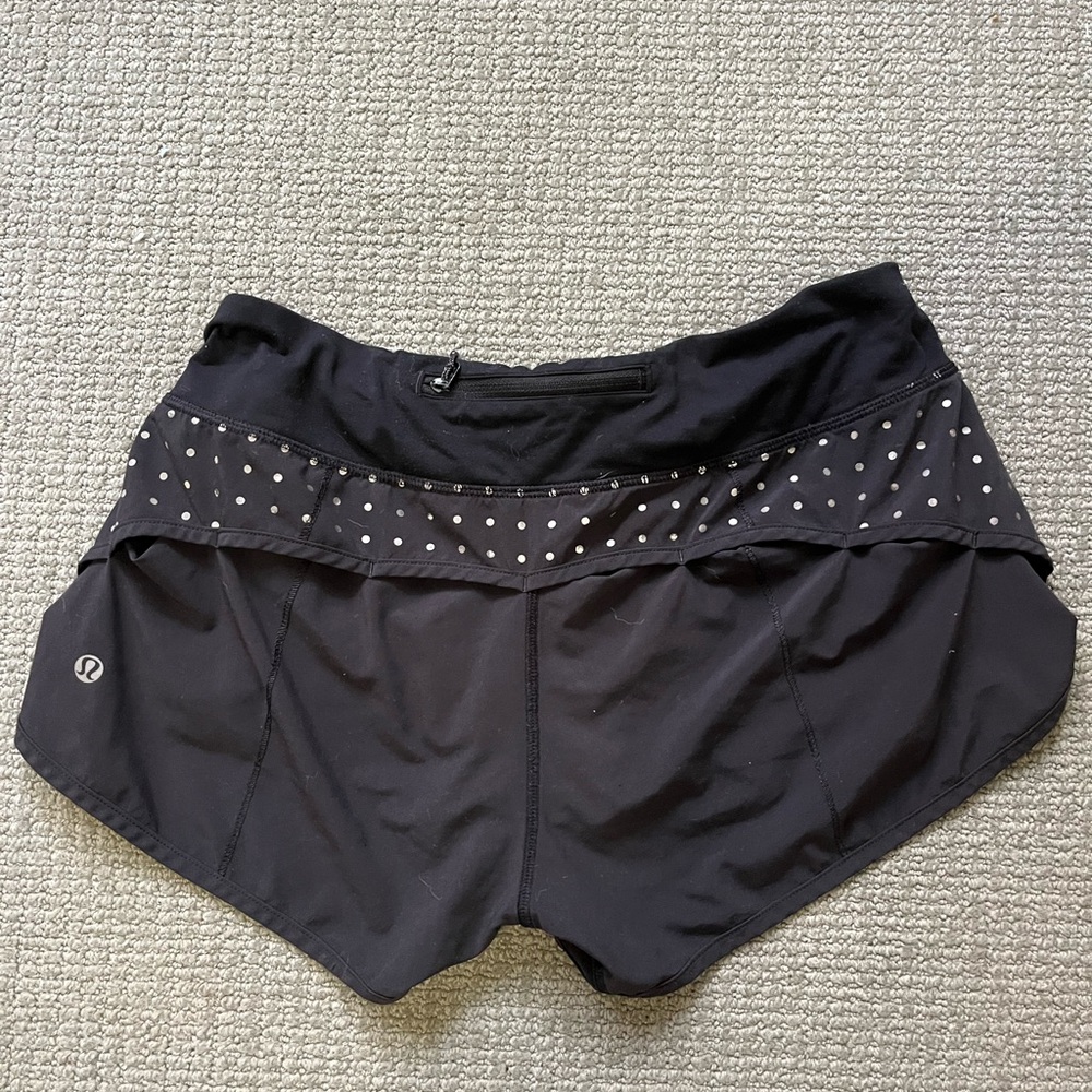 Lululemon black shorts with polka dots